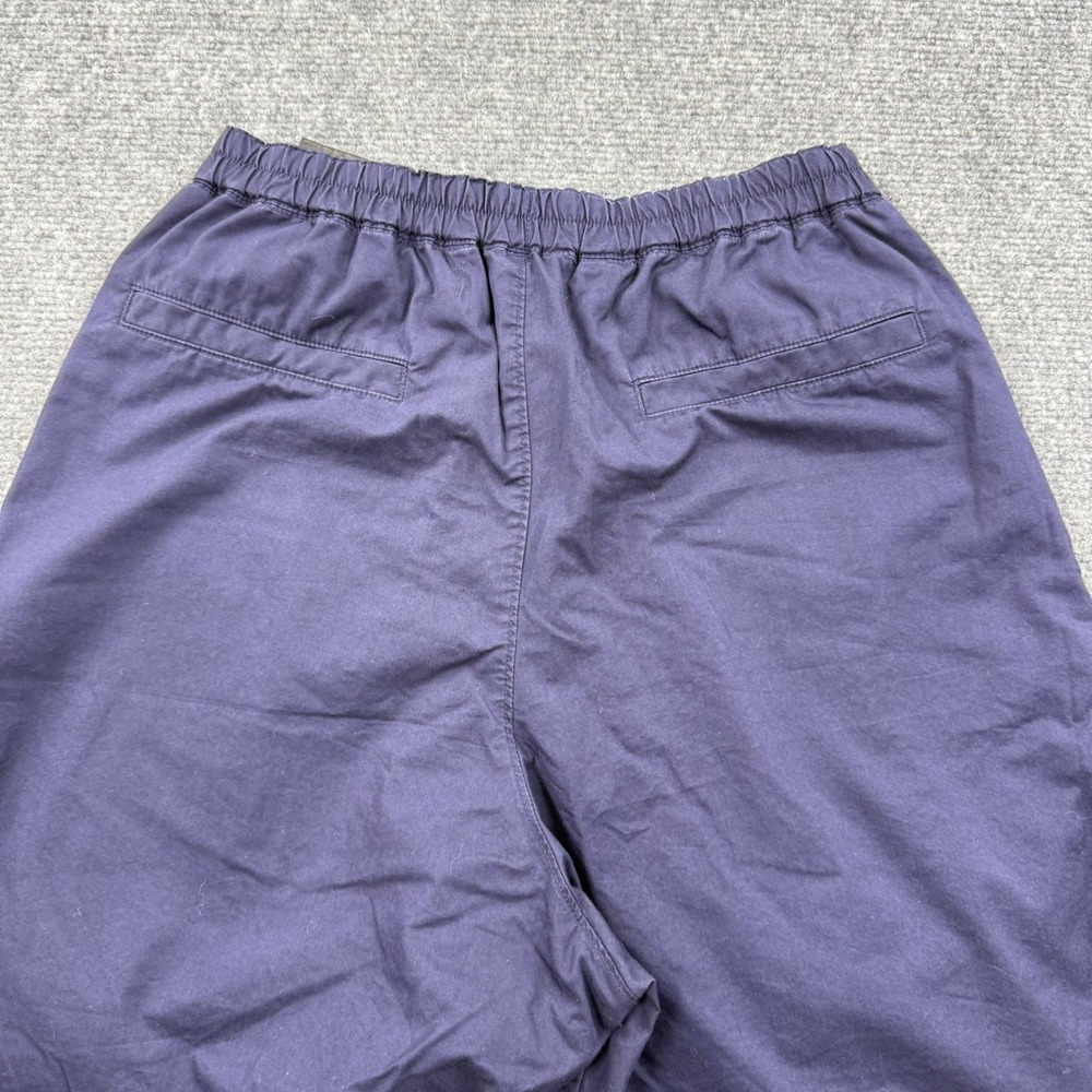 Uniqlo‎ U Wide Leg Pants Small 26/27" Navy Blue Elastic Waist Snap Hem Men's - Picture 9 of 13